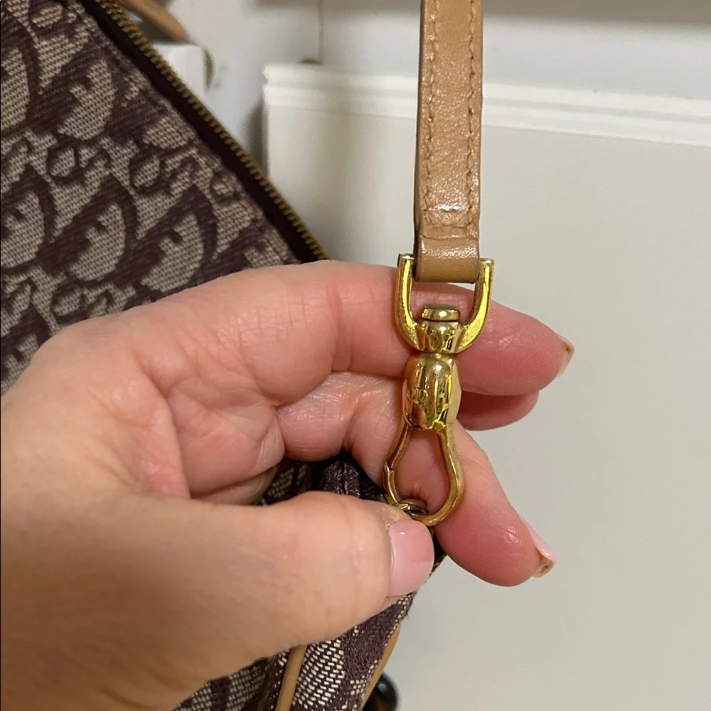 Vintage Like New Christian Dior Trotter Brown and Tan Saddle Bag